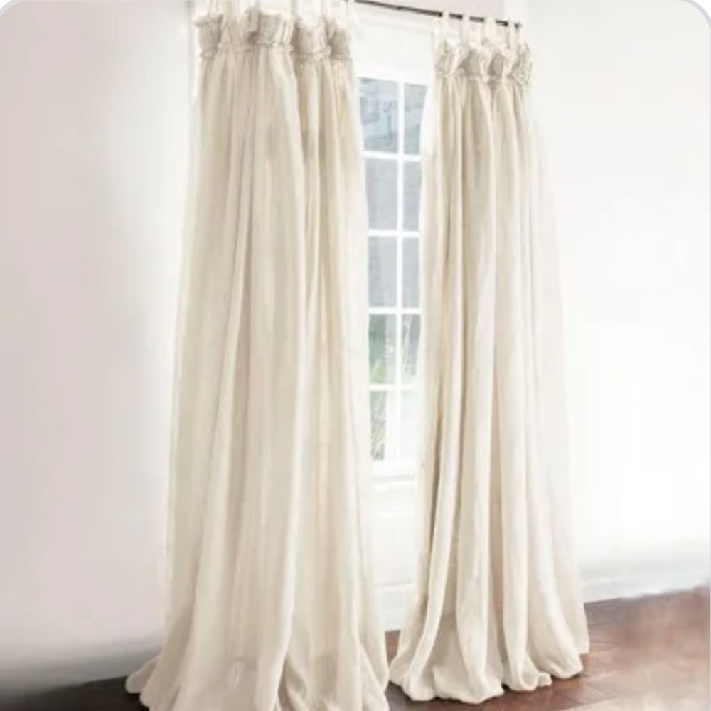 Soft Surroundings Linen Balloon Drapery Panel‎ Ivory 48" X 96"
